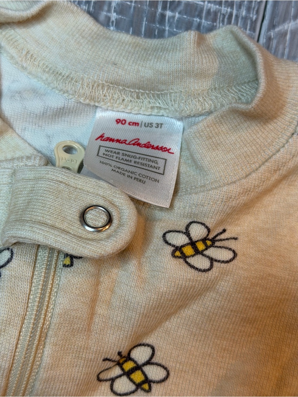 Hanna Andersson Yellow Bee Print Short-Sleeve One-Piece - Picture 3 of 6